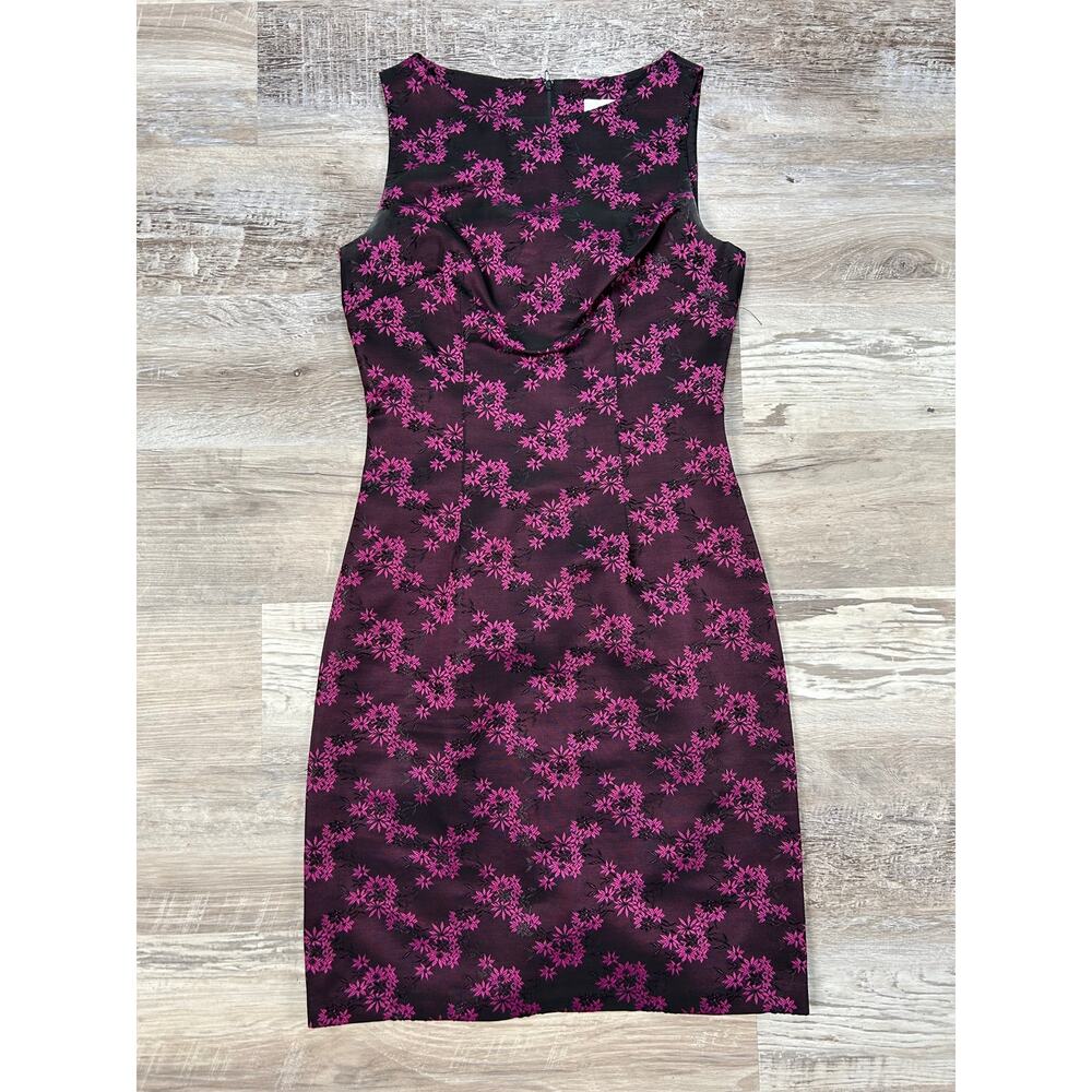 Vintage 90s XOXO Black Floral Satin Mini Dress Pink Rose Y2K Romantic Goth M